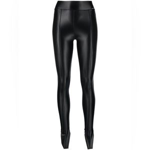 JACOB LEE SHINY HIGH-WAIST LEGGINGS IN BLACK
